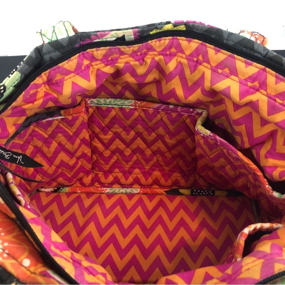 Vera Bradley Ziggy Zinnia Medium Chevron Crescent Tote Bag - Picture 13 of 14
